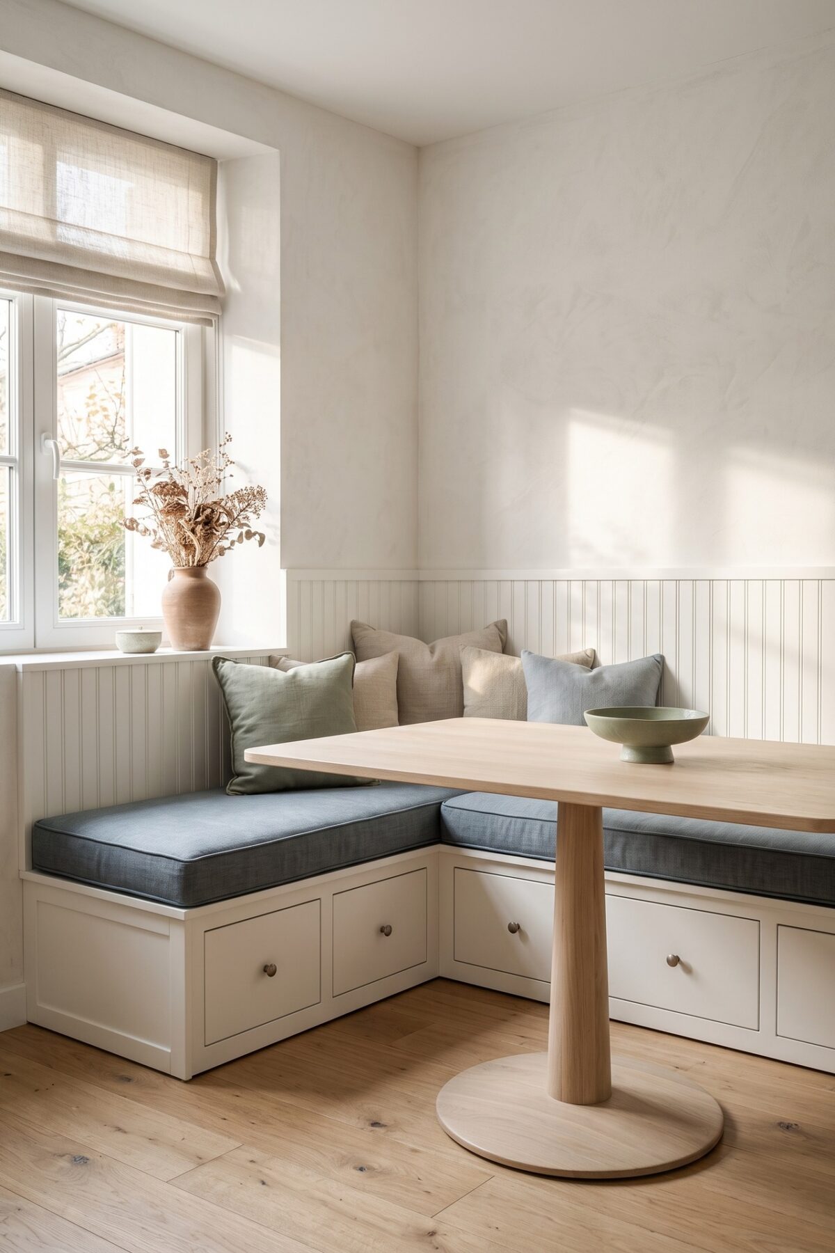 Lit Hemnes IKEA transformé en banquette d’angle avec rangements