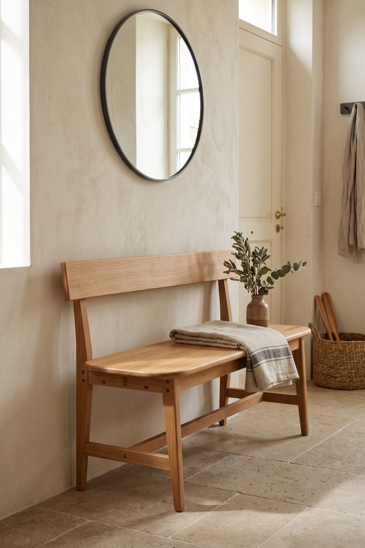 Table basse Lisabo IKEA transformée en banc scandinave en bois