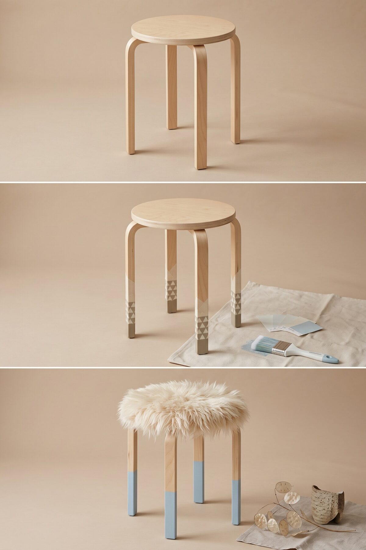 Tutoriel en trois étapes pour peindre un tabouret Frosta IKEA