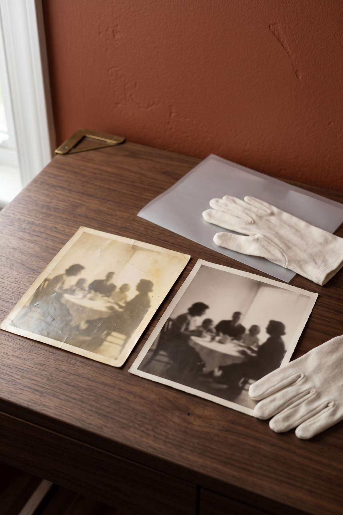 Avant et après restauration de photos de famille anciennes